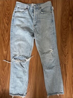 AGOLDE Light Wash Denim Jeans - Blue